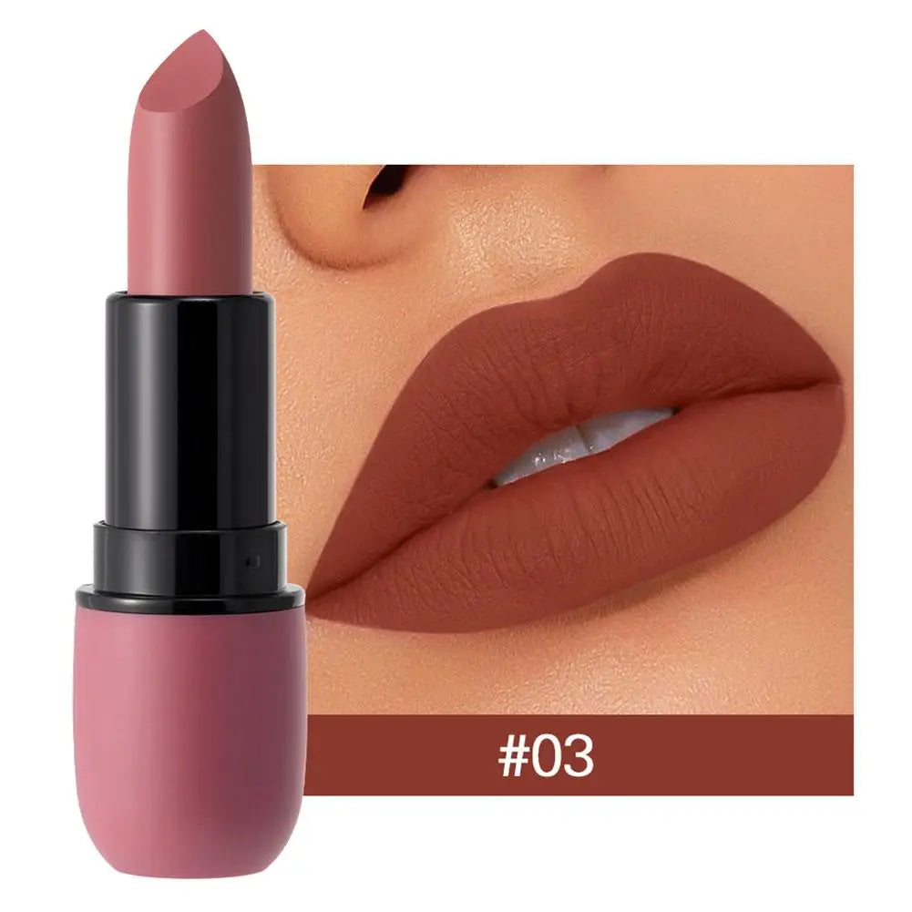 Velvet Matte Lipstick – Waterproof, High Pigment, Long-Lasting