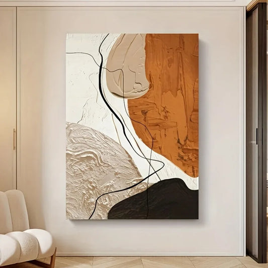 2D Flat, Canvas Featuring Abstract Line Art, Frameless for Modern Art Home Decor, Creative Spaces. Perfect Gift for The Holidays Peaceful Pleasures Health and Wellness