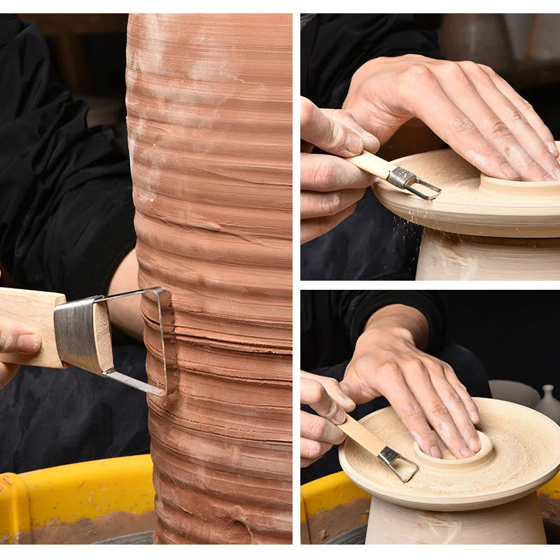 6x Widen Sawtooth Clay Texture Tool Paste Amending Tool Ceramic Sculpture Clay Plastic Bamboo Handle Pottery Clay Scraper Tool Peaceful Pleasures Health and Wellness