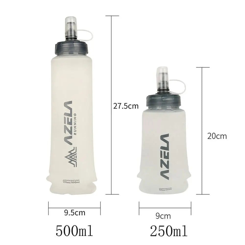 250/500ml Summer Folding Sport Water Bottle Portable Lightweight Soft Water Bag Hiking Running Water Cup Outdoors Peaceful Pleasures Health and Wellness