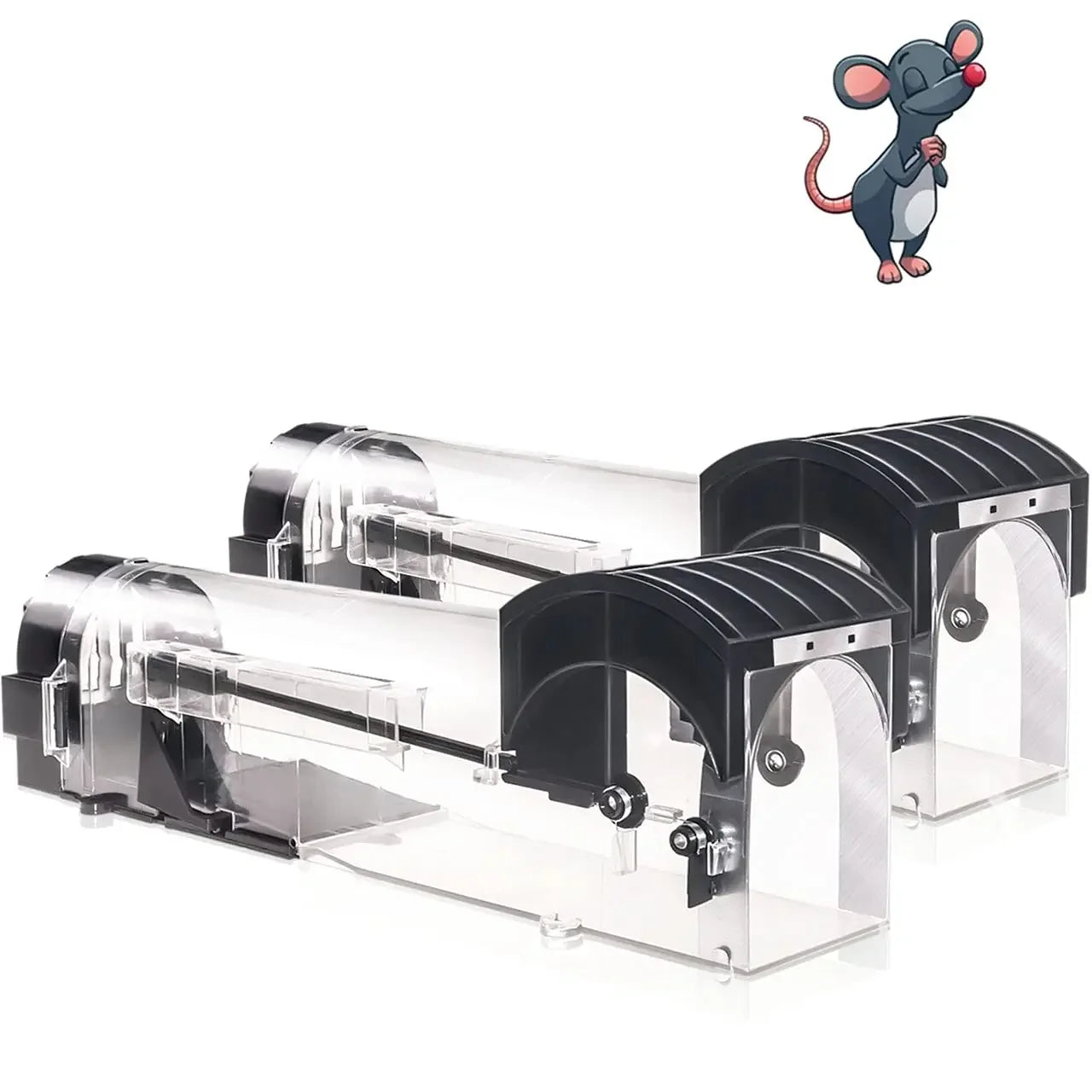 Safe Firm Humane Reusable Plastic Rodents Trap Household Mouse Catcher Smart Self-locking Mousetrap for Indoor Outdoor Garden Peaceful Pleasures Health and Wellness 1Pcs