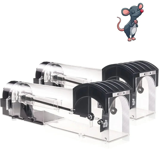 Safe Firm Humane Reusable Plastic Rodents Trap Household Mouse Catcher Smart Self-locking Mousetrap for Indoor Outdoor Garden Peaceful Pleasures Health and Wellness 1Pcs