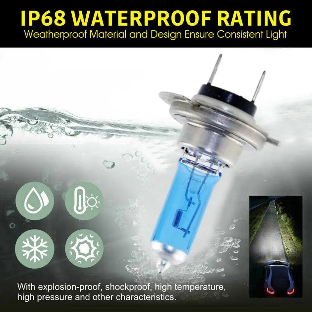 2pcs Lamp Light Effect Hid 12v Bulb Car Lamps H7 LED 100W 6000K Xenon Hid Super White Effect Look Headlight Lamp Light Peaceful Pleasures Health and Wellness