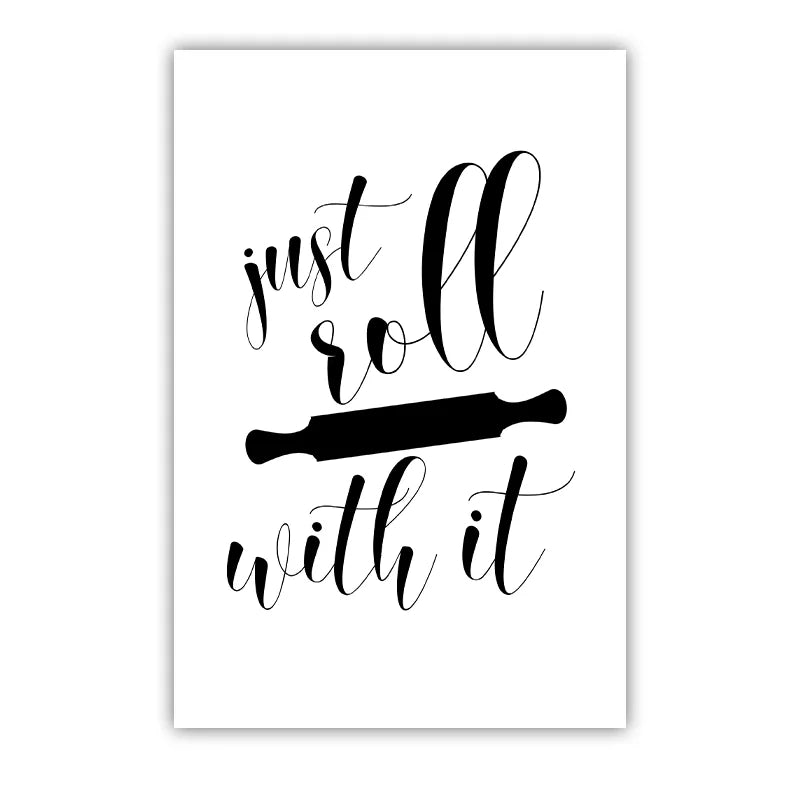 Kitchen Inspirational Wall Art, Modern Cooking Quotes Canvas Painting, Minimalist Black White Poster Print for Dining Room Decor Peaceful Pleasures Health and Wellness 03 40x50cm No Frame China Mainland