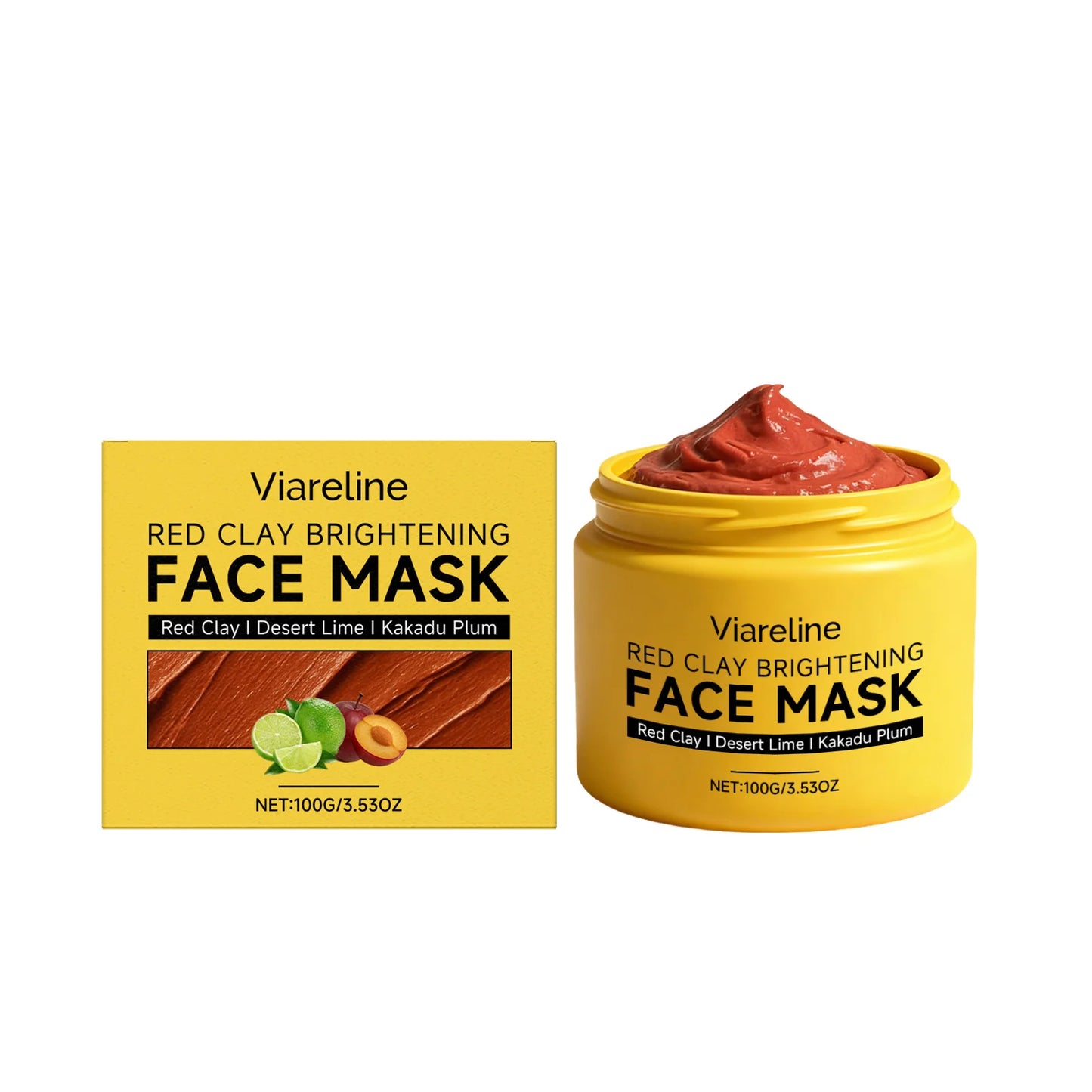 Viareline Red Clay Face Mask – Pore Tightening & Brightening