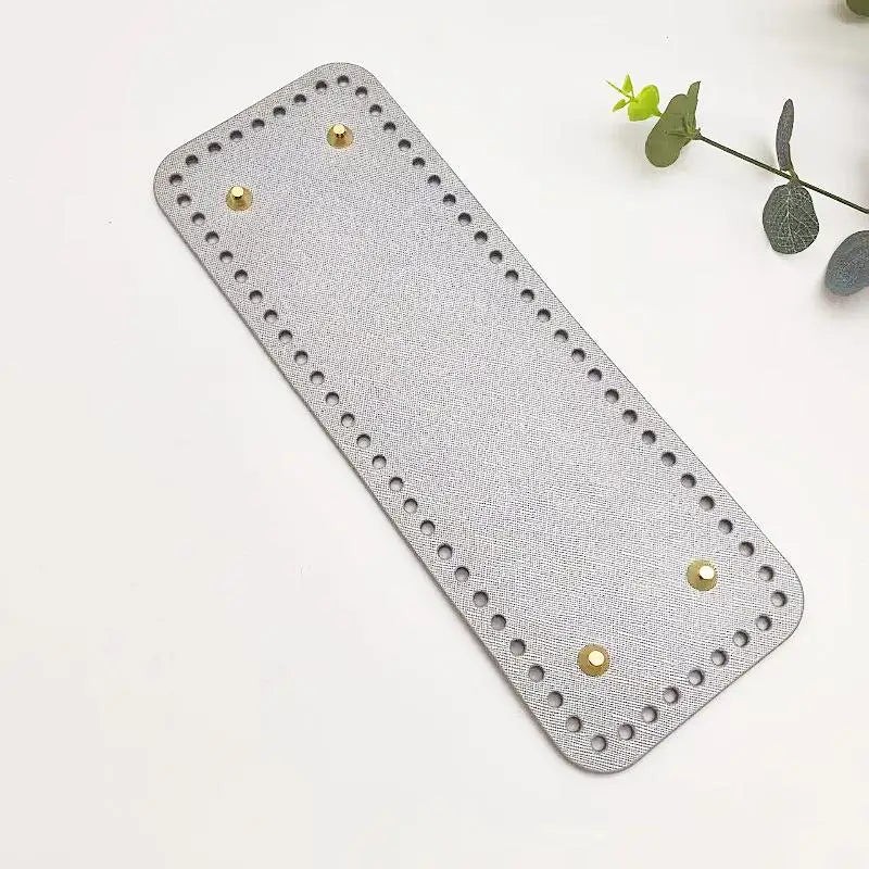 PU Leather Bag Base 28x10cm | Pre-Punched DIY Crochet Bottom