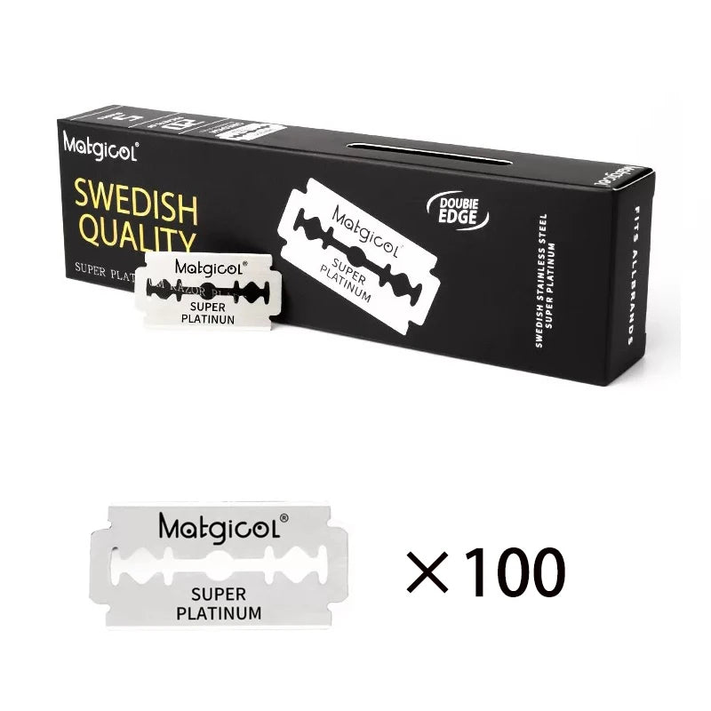 100-Pack Stainless Steel Double Edge Safety Razor Blades
