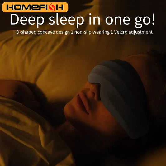 HOMEFISH 3D Sleep Eye Mask – Light Blocking Travel Mask 3D Sleep Eye Mask Peaceful Pleasures Health and Wellness
