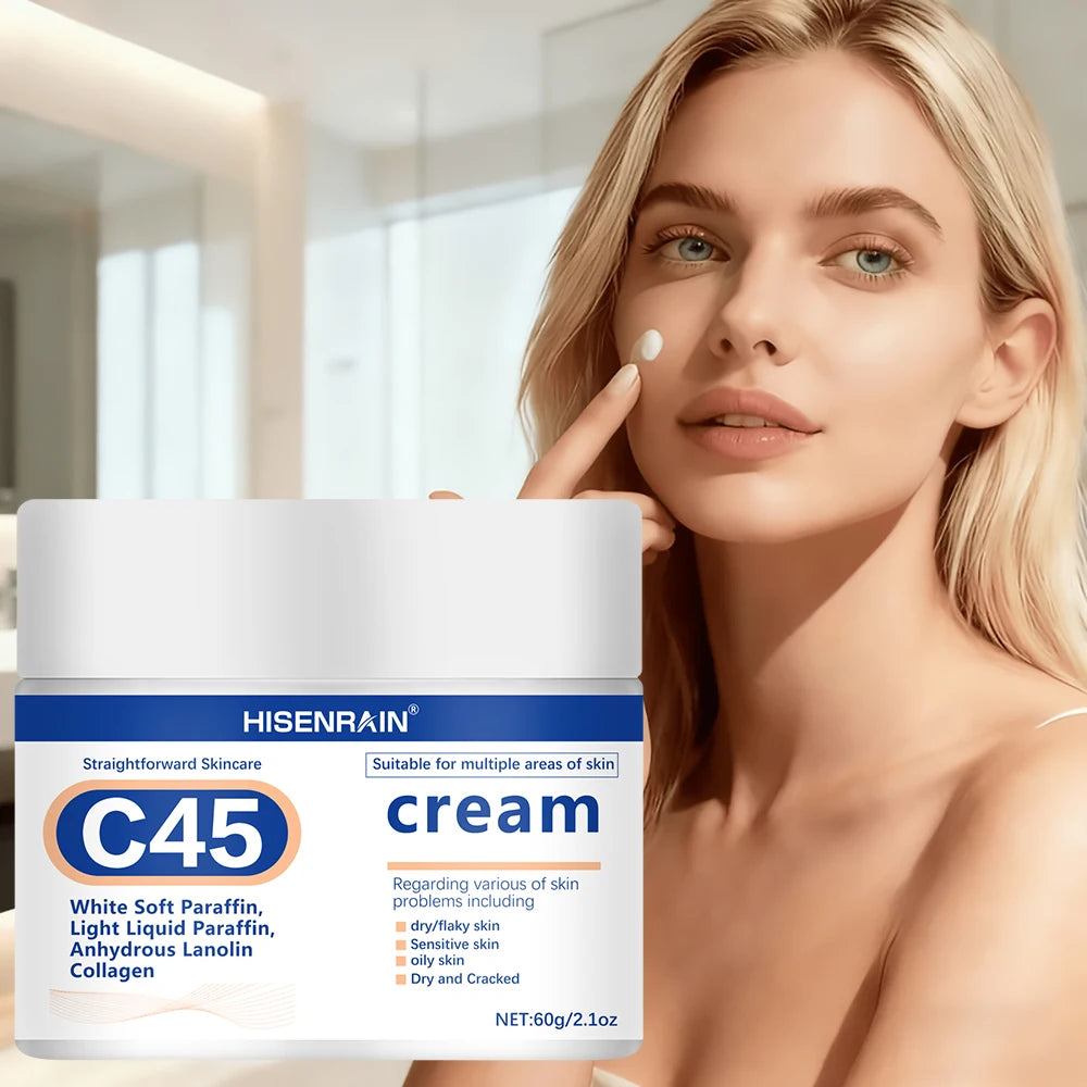 HISENRAIN Plant Squalane & Hyaluronic Acid Face Cream, 72Hr Intense Moisture, Skin Barrier Repair, Hypoallergenic Vegan Formula. Peaceful Pleasures Health and Wellness