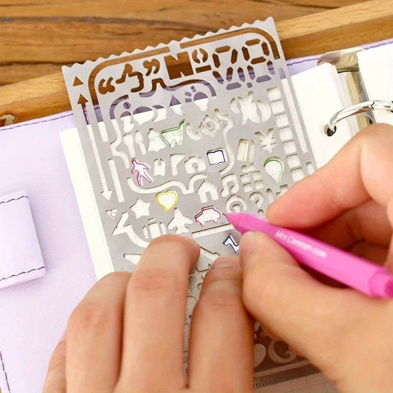 2-Pack Vintage Stainless Steel Stencil Templates Portable Hollow