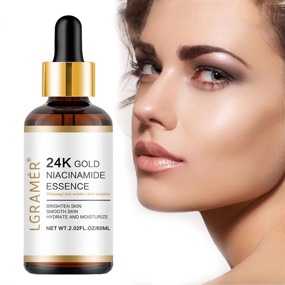 24K Gold & Niacinamide Anti-Aging Facial Essence Peaceful Pleasures Health and Wellness