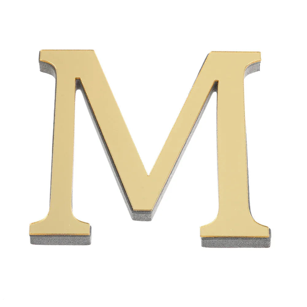 DIY 3D Mirror 26 Letters Wall Stickers Logo Name Alphabet Wedding Love Letters English Wall Home Decor Wall Art Mural Stickers Peaceful Pleasures Health and Wellness M