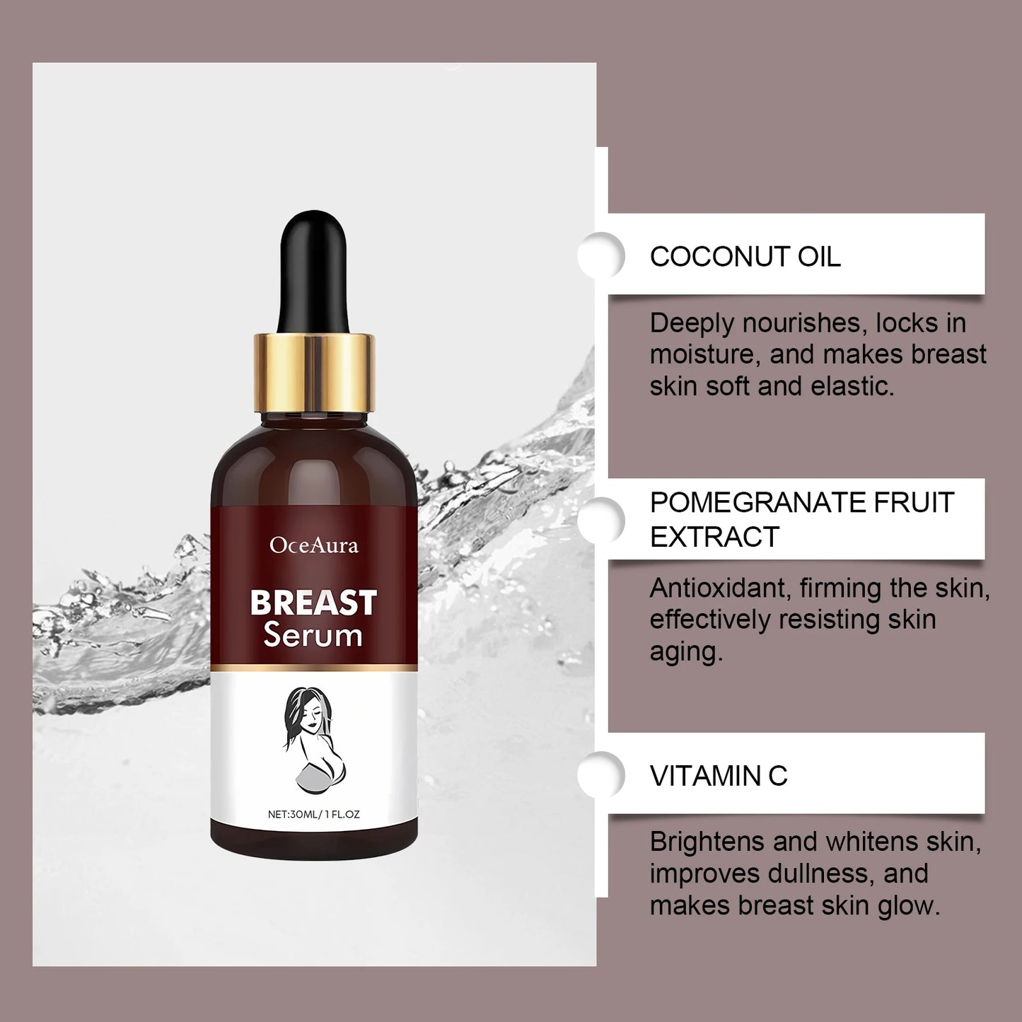 OceAura Breast Serum – Firming, Lifting & Brightening 30ml