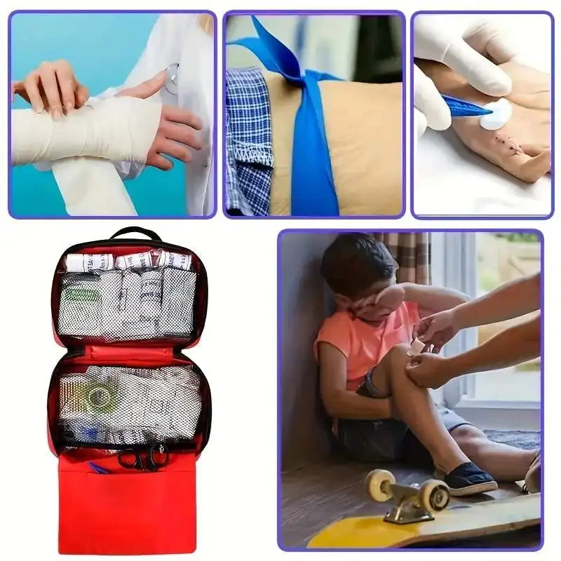 First Aid Kit Multi-purpose Emergency Medical Portable Medical Bag Outdoor Multi-functional First Aid Bag Home Emergency Bag Peaceful Pleasures Health and Wellness