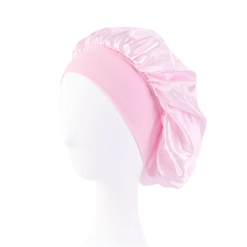 Women's Satin Sleep Bonnet | Wide Brim, Elastic Band Hair Care