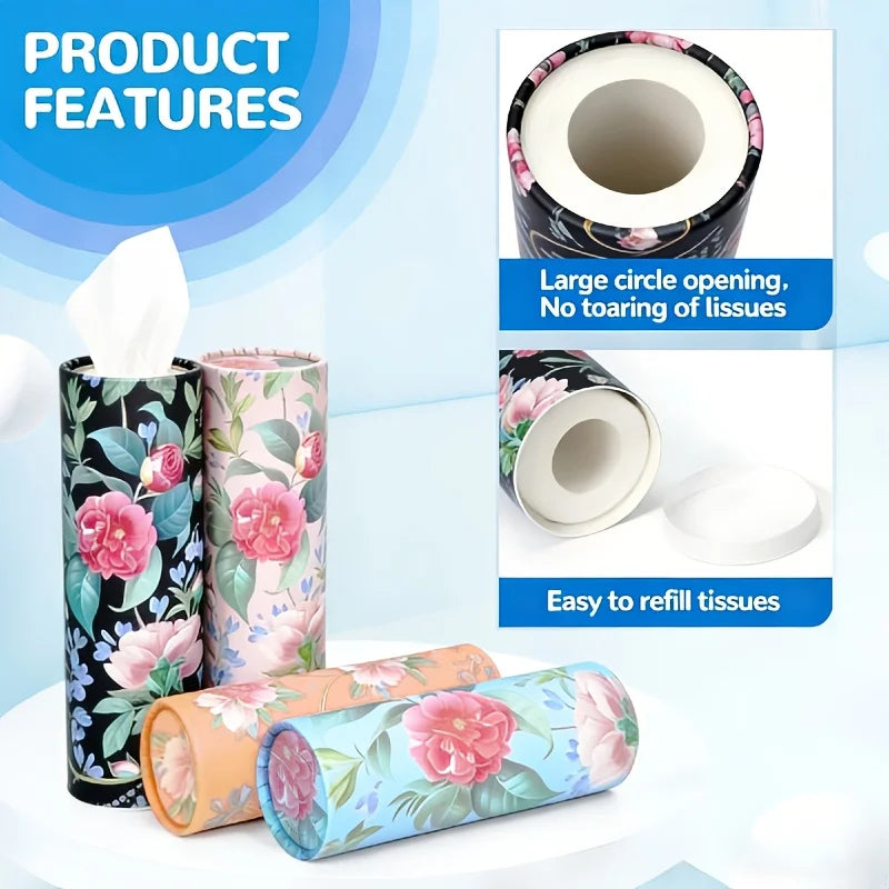 Cylindrical Tissue Tubes 4-Roll Set | Car, Party & Home Use