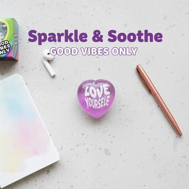 Heart Shaped Glitter Squeeze Toy – Stress Relief Sensory