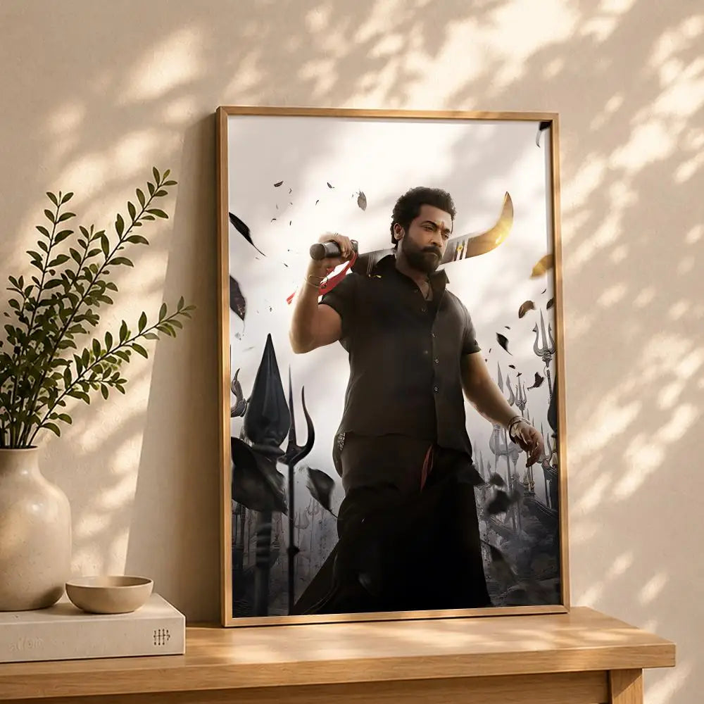 Karuppu Movie Poster HD Self-Adhesive Waterproof Wall Art Movie Wall Poster Peaceful Pleasures Health and Wellness White6 15X20cmNoframe