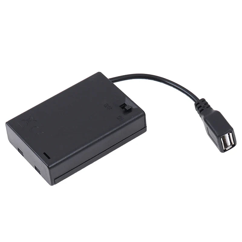 3×AA Battery Holder Box USB Power Supply for LED Strip Lights