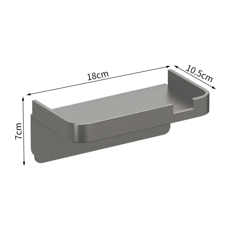Wall-Mount Bathroom Toilet Paper Holder & Storage Rack