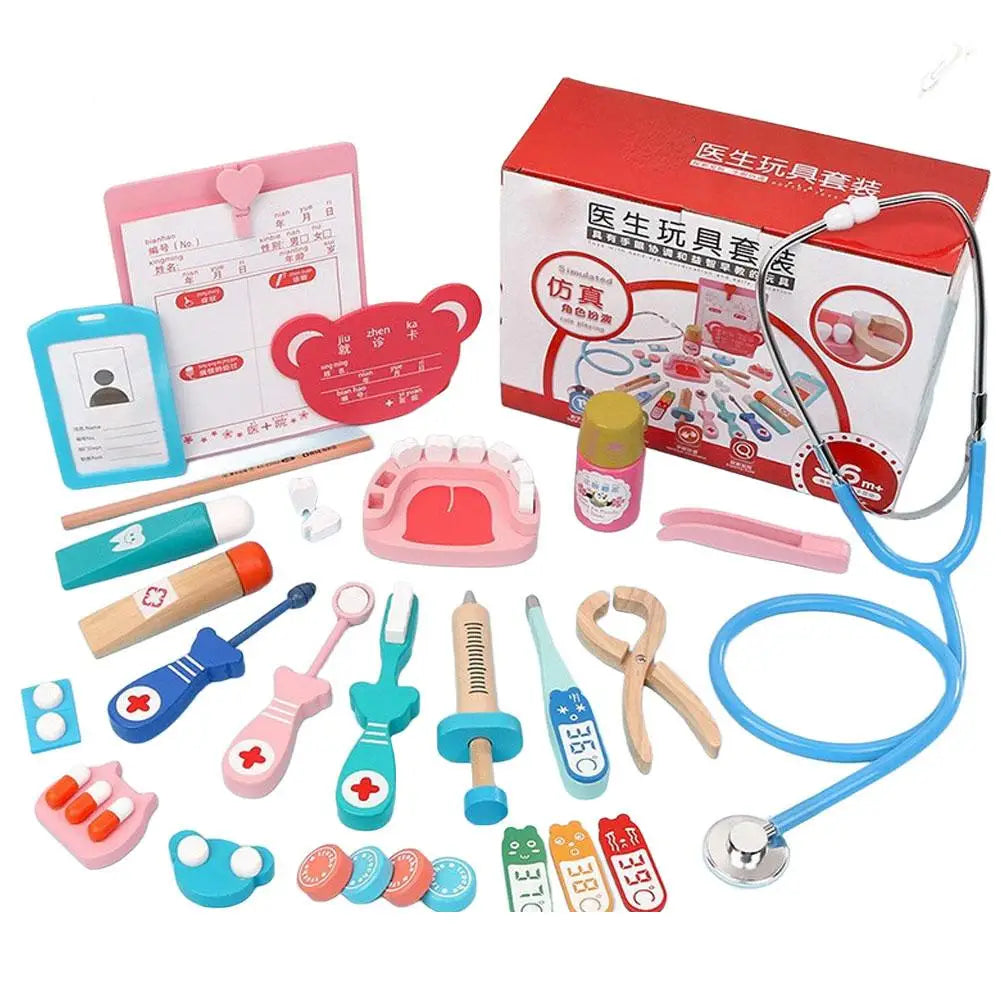 Dentist Play Cosplay Doctor Wooden Toy Gifts Kids Interest Simulation
