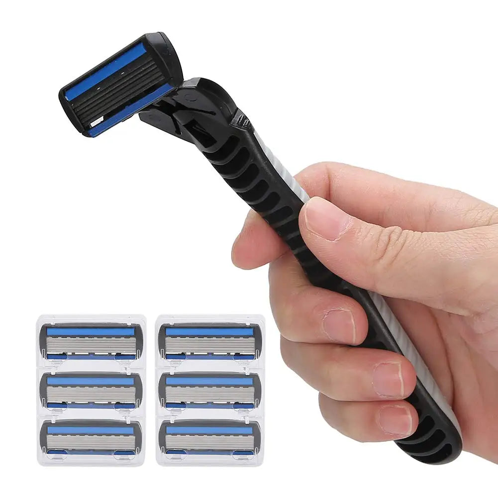 6-Layer Double Edge Safety Razor – Stainless Steel Manual Shaver
