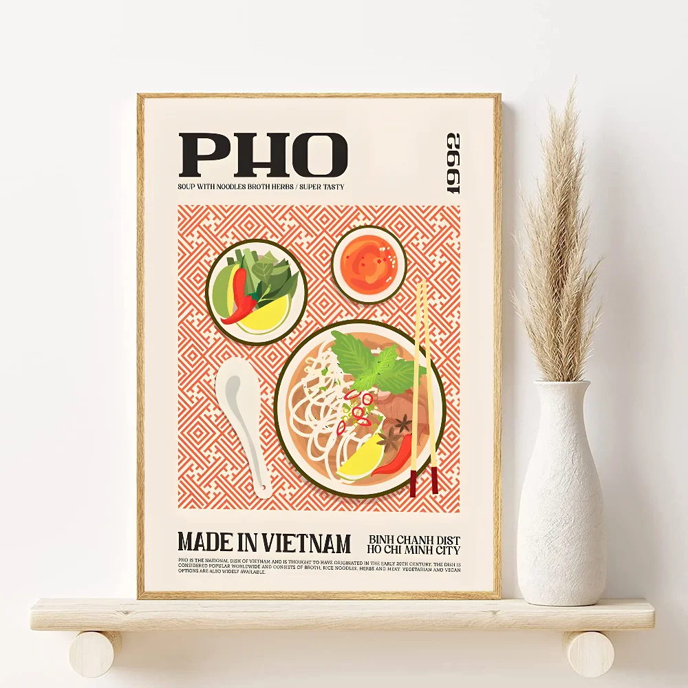 Retro Japanese & Korean Food Poster – Waterproof PVC Wall Art Wall Art Poster Peaceful Pleasures Health and Wellness z6 15X20cmNoframe