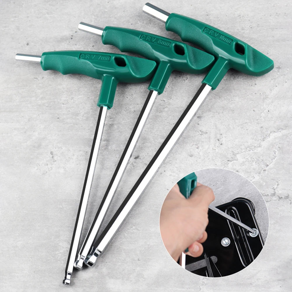 New Practical Hex Key Set T-Handle Hex Allen Key Screws Screwdriver Spanner Master Key Hex Wrench 2mm-10mm T-Handle Allen Keys Peaceful Pleasures Health and Wellness