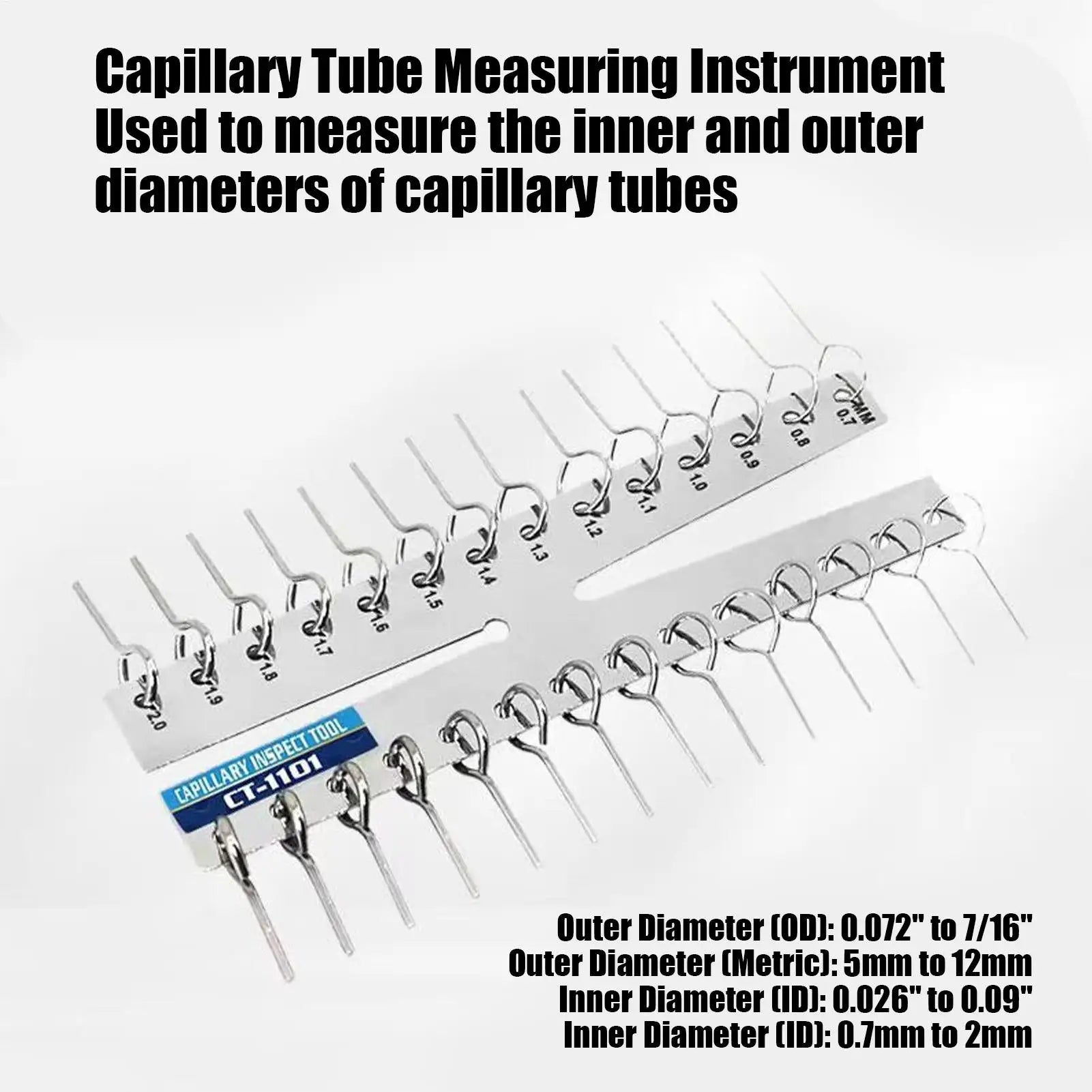 Dual Marked Capillary Tube Gauge Metric & Imperial Stainless Steel Tool for HVAC, Hydraulic Pneumatic Systems & Process Control Peaceful Pleasures Health and Wellness