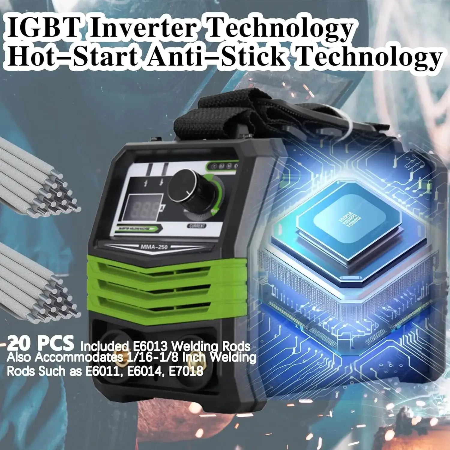Portable 250A MMA ARC Welder – IGBT Inverter with Digital Display Peaceful Pleasures Health and Wellness