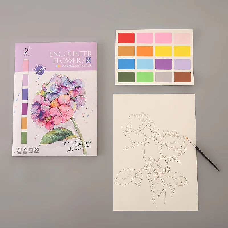 Watercolor Coloring Book Decompression Drawing Doodle Cartoon