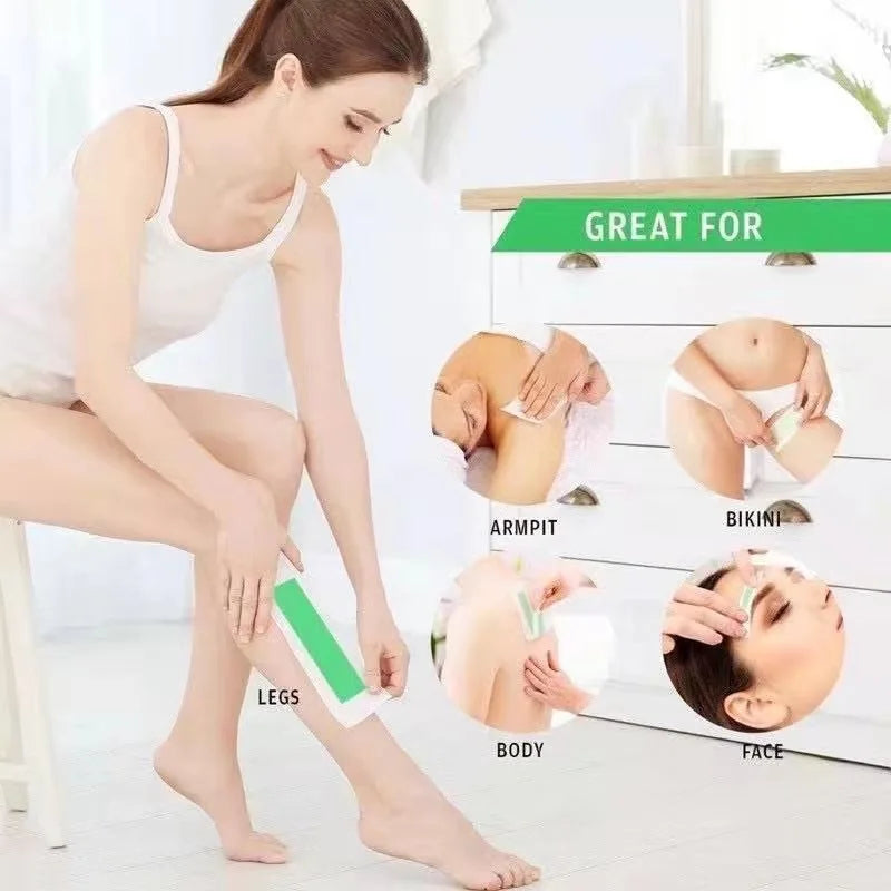 10 PCS /20 Sides Aloe Wax Strips Papers Body Hair Removal Depilatory Calf Underarm Arm Hair Removal Wax Peaceful Pleasures Health and Wellness