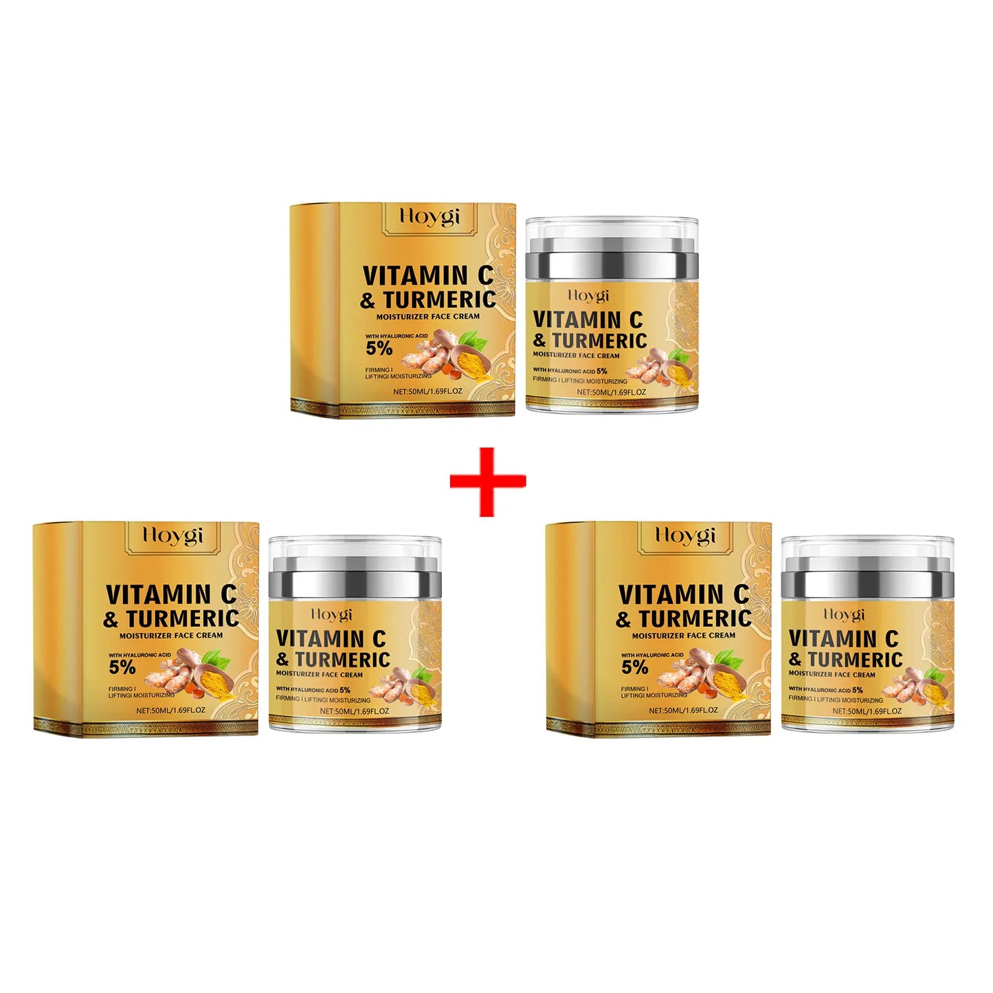 Turmeric Cleanser Oil Control Dark Spot Removal Anti Acne Deep Cleansing Shrink Pore Brightening Moisturizing Vitamin C Cream Peaceful Pleasures Health and Wellness 3 X 50ml boxed