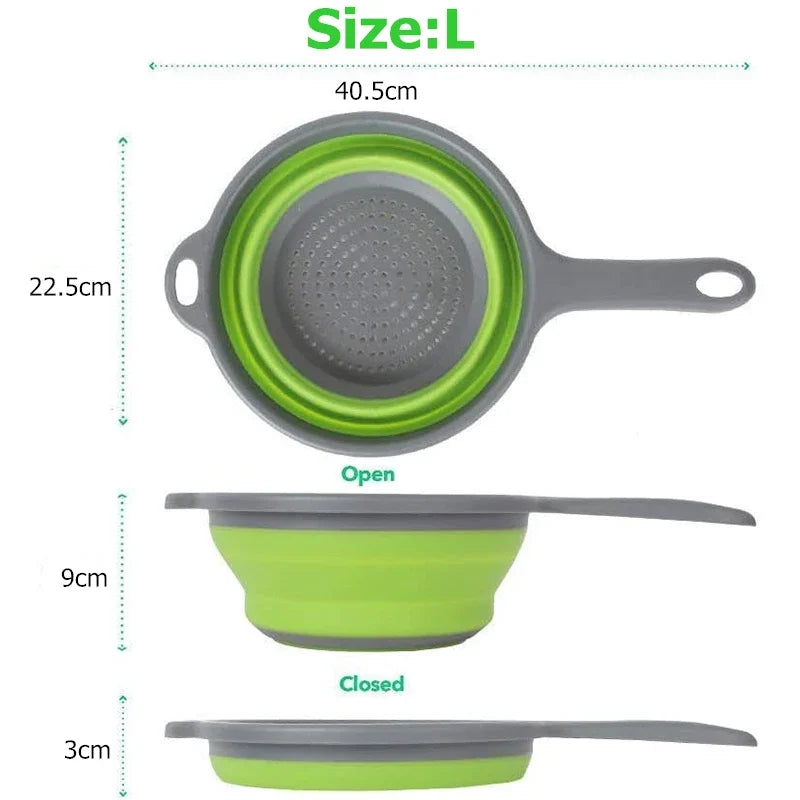 LMETJMA Silicone Collapsible Colander – Folding Kitchen Strainer