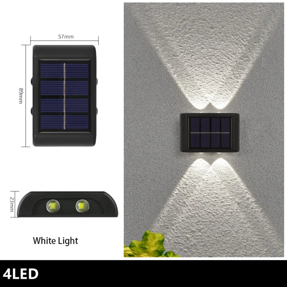 Waterproof Solar Wall Lights Solar Powered Up And Down Luminous Lighting LED Solar Lamp Yard Street Balcony Peaceful Pleasures Health and Wellness