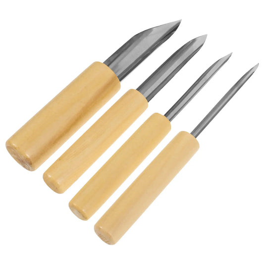 4Pcs Pottery Hole Cutter Set Wood Handle Metal Tip Clay Circle Shaping Tool for Sculpture Polymer Clay Ceramics Drilling Circle Peaceful Pleasures Health and Wellness Default Title