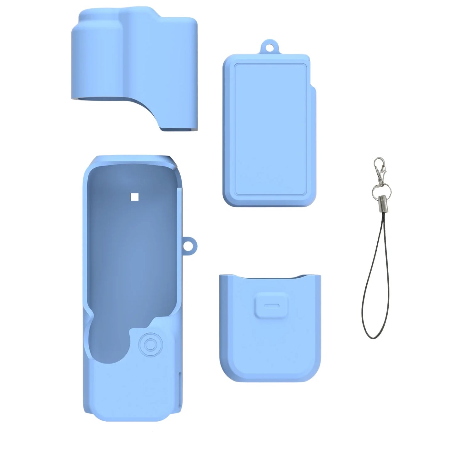 Suitable For DJI Pocket4 Lens Protective Case Screen Protective Case Camera Protective Case Battery Protective Case Peaceful Pleasures Health and Wellness SKY BLUE