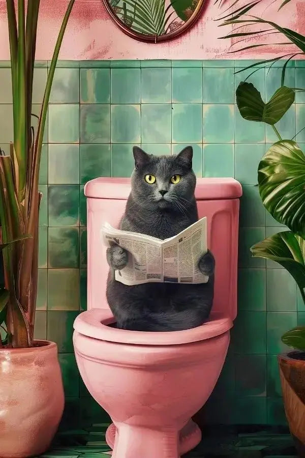 Funny Toilet Animals Canvas Wall Art | Bathroom Decor Poster