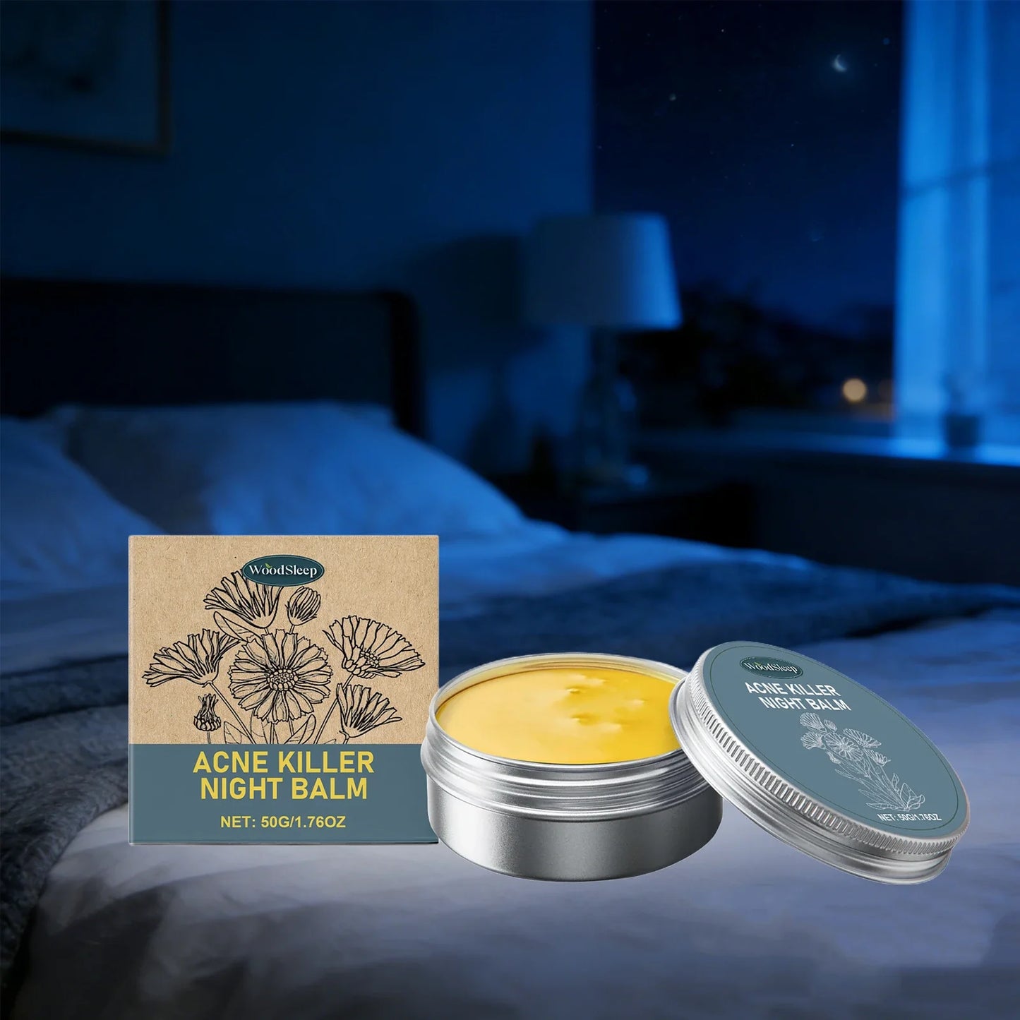 WOODSLEEP Acne Night Balm – Wrinkle, Dark Circle & Firming Cream