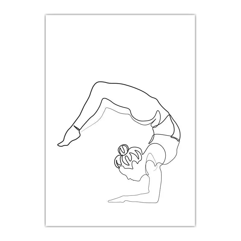 Black & White Yoga Woman Canvas Wall Art | Nordic Minimalist Canvas Wall Art Peaceful Pleasures Health and Wellness 05 40x50cm No Frame China Mainland