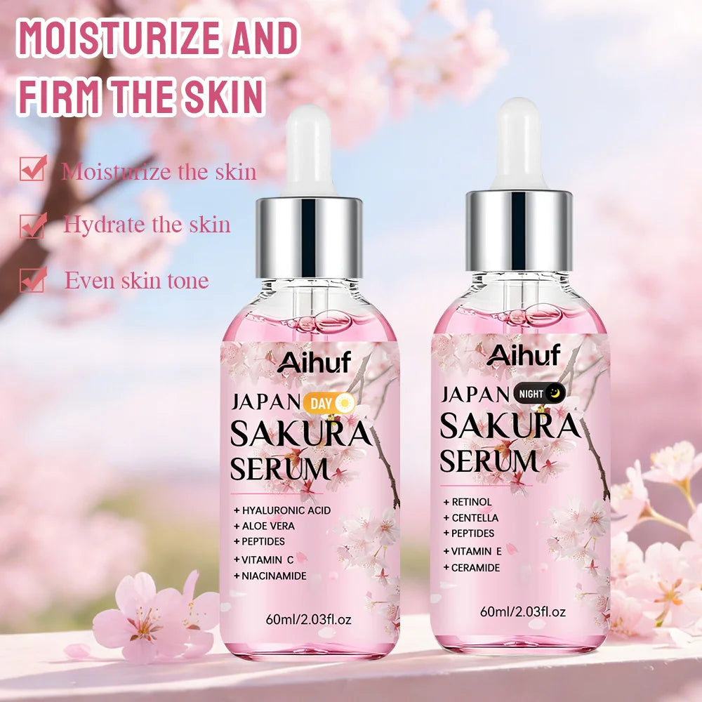 Sakura Day & Night Face Serum Set – Niacinamide & Vitamin C