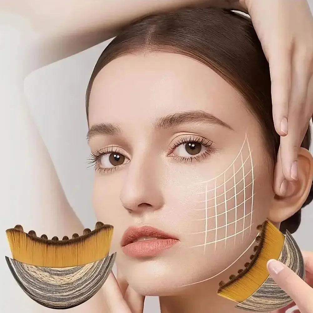 Lymphatic Contour Facial Scraping Brush Set for Women Reduce Puffiness Relief Fatigue Face Chin Skin Sculpting Tool Peaceful Pleasures Health and Wellness