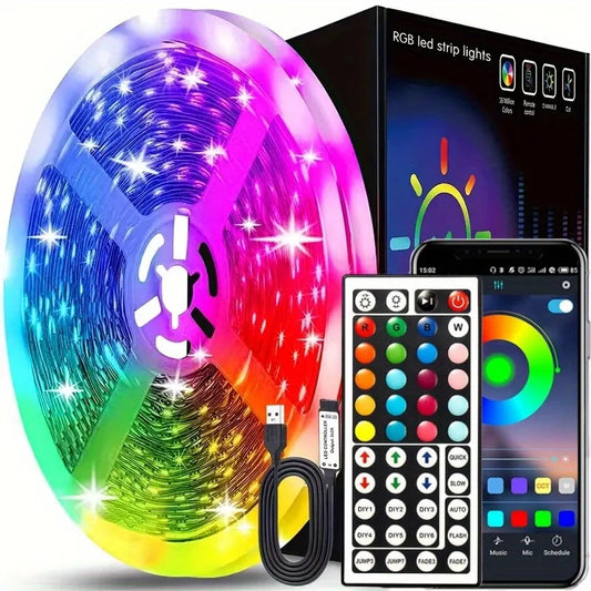 RGB LED Strip Lights Music Sync App Remote Control – RUNTOIN