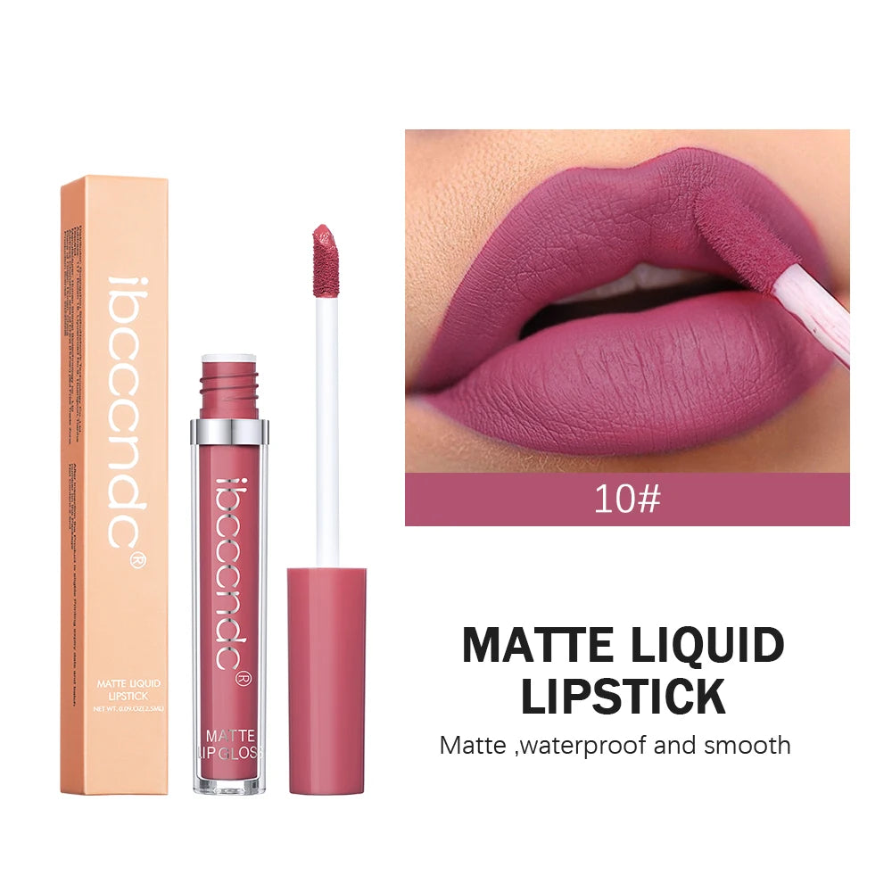 ibcccndc 12-Color Matte Velvet Liquid Lipstick – 12Hr Wear Liquid Lipstick Peaceful Pleasures Health and Wellness 10