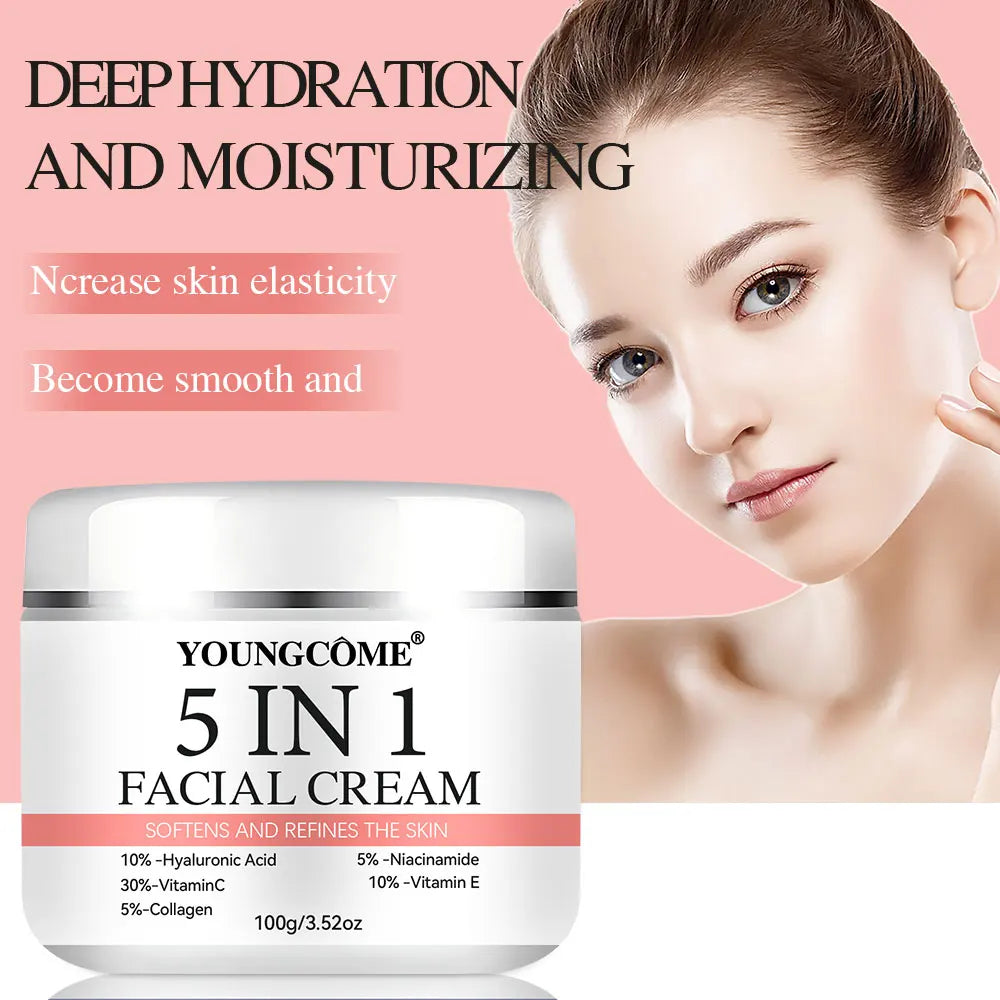 5-in-1 Firming Face Serum – Vitamin C & Hyaluronic Acid Face Serum Peaceful Pleasures Health and Wellness