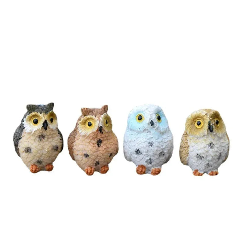 Miniature Owl Figurine for Moss Micro Landscape, Unique Resin Decorative Ornament Decorative Figurines Living Room Decoration Peaceful Pleasures Health and Wellness
