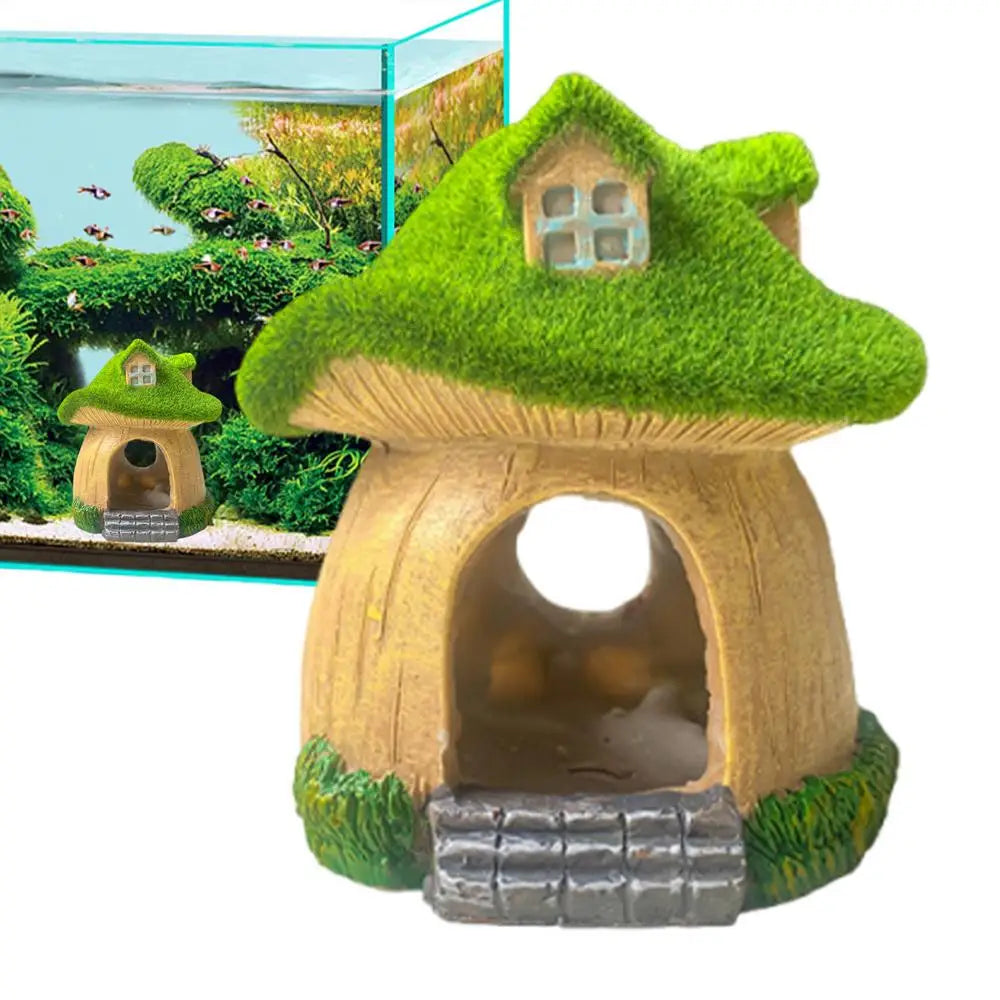 Aquarium Mushroom House Realistic Resin Aquarium Mushroom Shrimp Cave For Living Room Bedroom Study Room Restaurant Apartment Peaceful Pleasures Health and Wellness B China Mainland