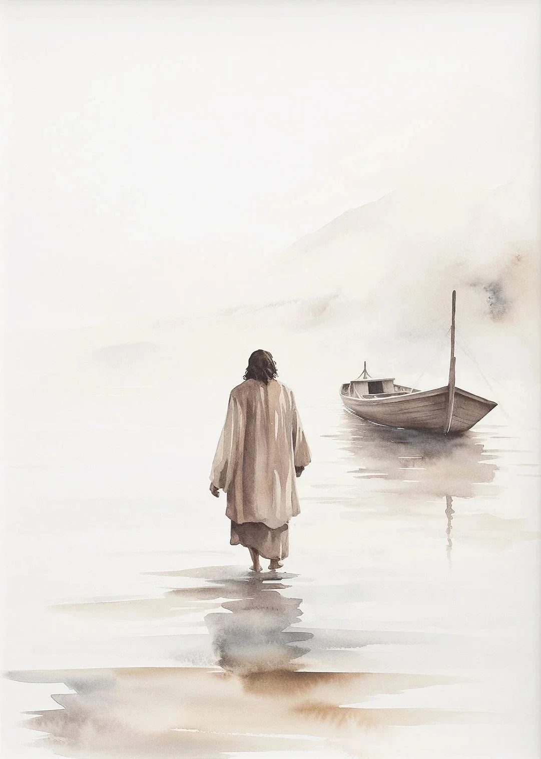 Jesus Walking on Water Canvas Wall Art | Biblical Home Decor