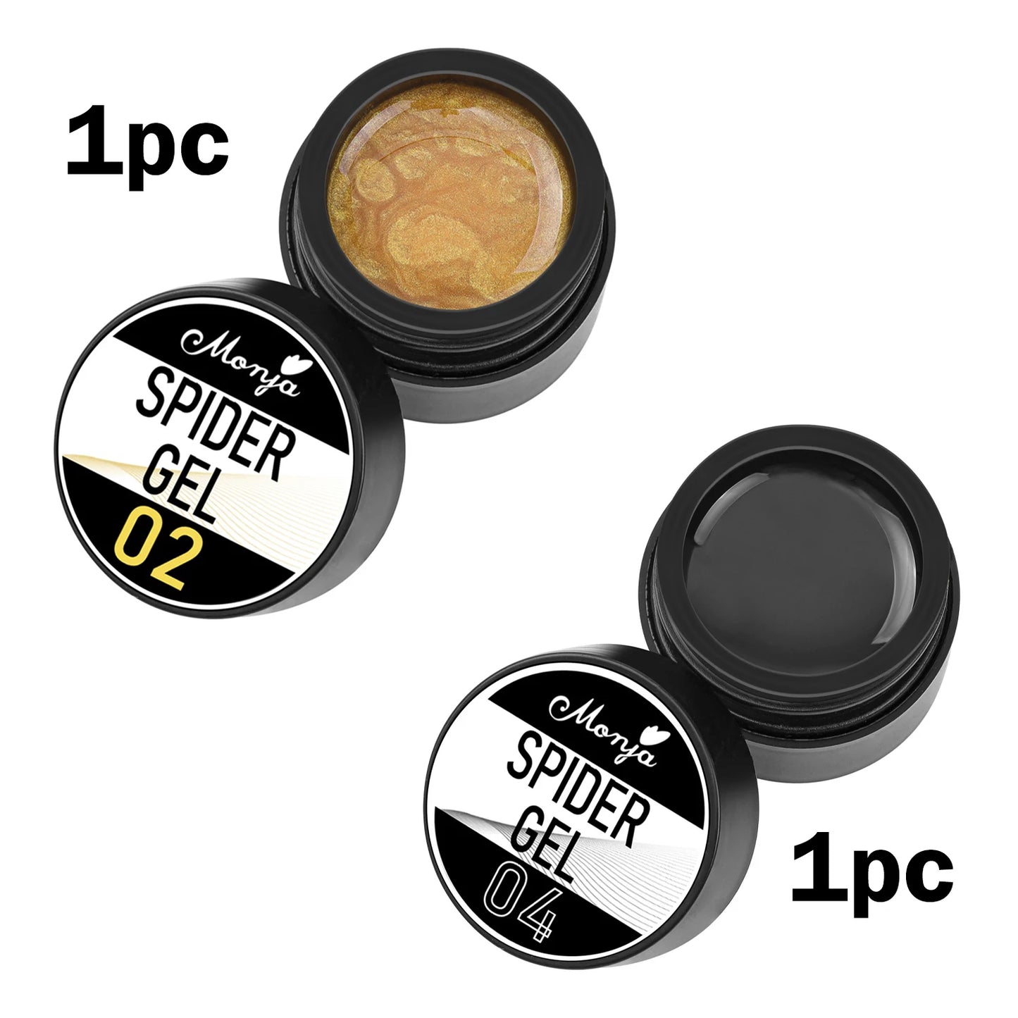 Nail Art Elastic Gel Polish for Carving and Painting Designs, 4 Colors Peaceful Pleasures Health and Wellness 02Golden 04Black