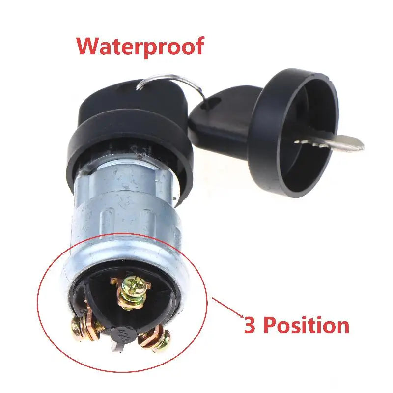 3/4 Position Motorcycle Ignition Switch Waterproof Lock Kit with Key Anti Rust Durable Starter for Electric Bike Scooter Peaceful Pleasures Health and Wellness 3P water proof